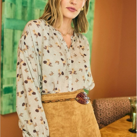 NWT Baybala Odette Print Floral Button-Up Blouse